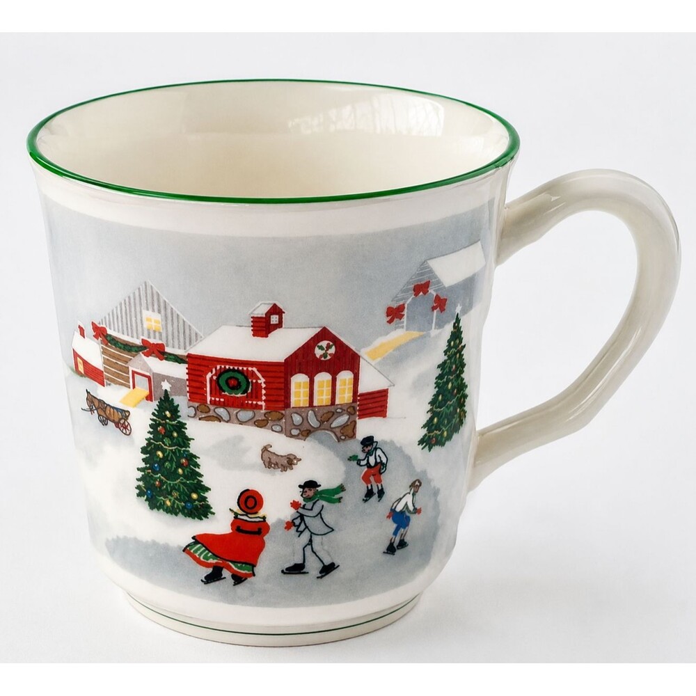 Sango Silent Night Mug 12 oz Christmas Holiday Coffee Cups Winter Scene Set of 4